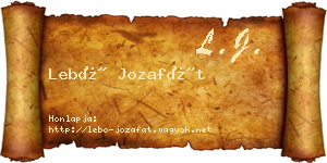 Lebó Jozafát névjegykártya